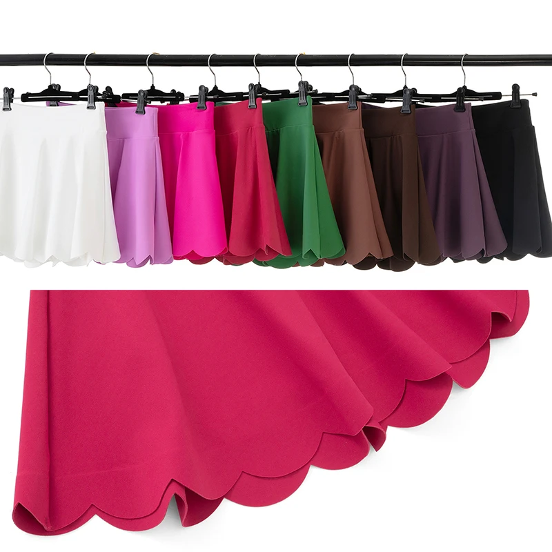 Women Summer Tennis Skirt Solid Color 2 In 1 Pocket Running Skirt Breathable Quick Dry Gym Shorts Female Workout Clothes image 3