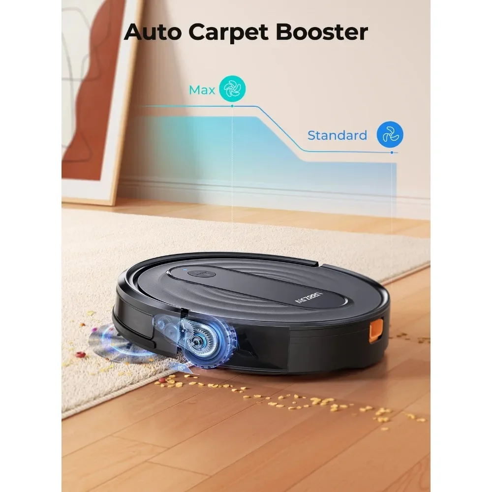 3000Pa Robot Vacuum Cleaner, Smart Robot Vacuum with Alexa, for Carpets, Hard Floors and Home, Black