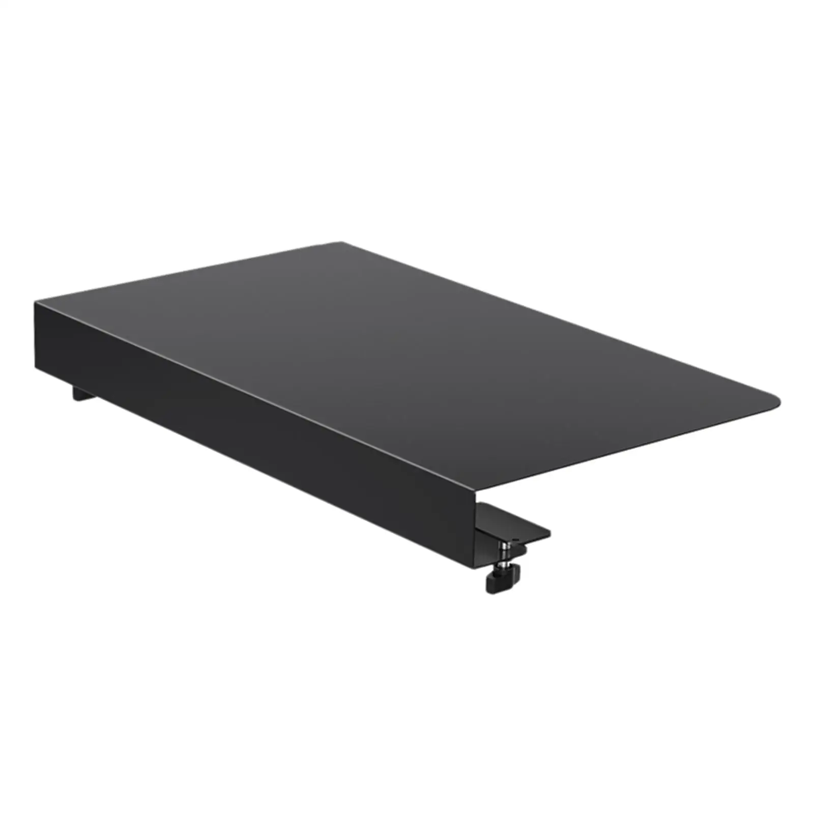 Ergonomic Keyboard Tray Clamp on Desk Connector Sleeve Plate for L Shaped Corner Workstation 17in Steel Platform Extender Black