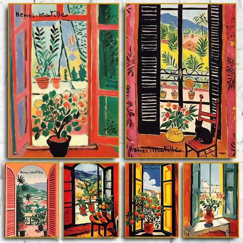 Henri Matisse-Póster de paisaje con ventana abierta, impresiones, pintura en lienzo nórdico, Cuadros artísticos de pared, decoración del hogar para habitación, Cuadros