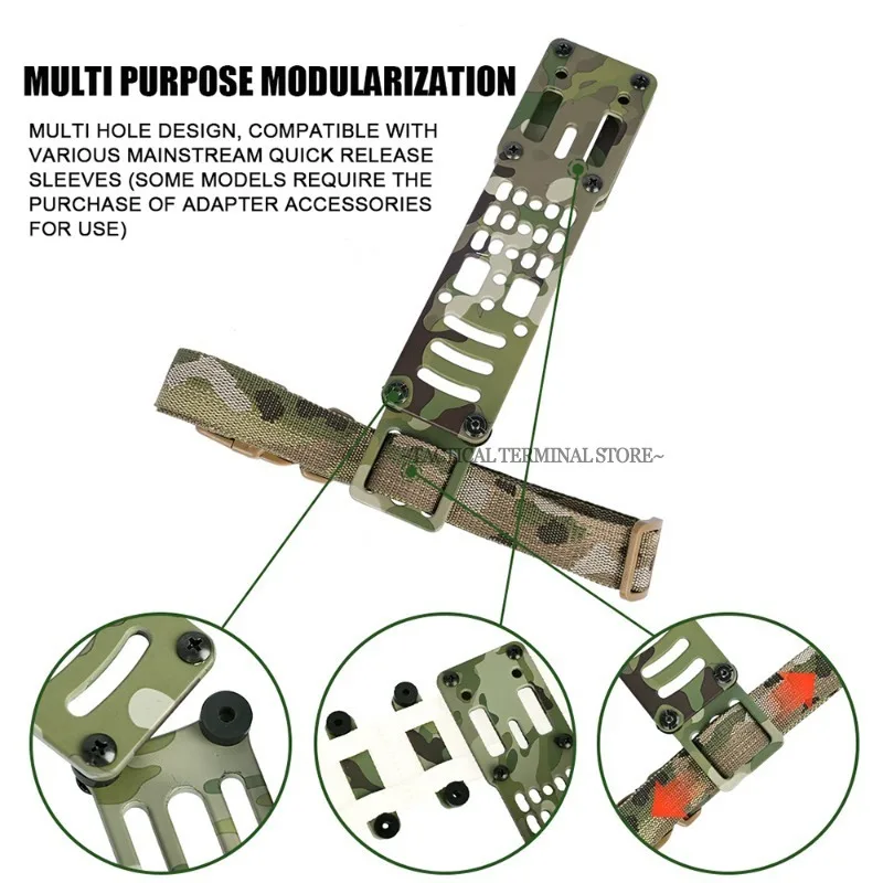 Metal Modular Pistol Holster Adapter Compatible QLS Platform Tactical Holster Drop Leg Band Hunting Airsoft MOLLE Quick Pull Dra