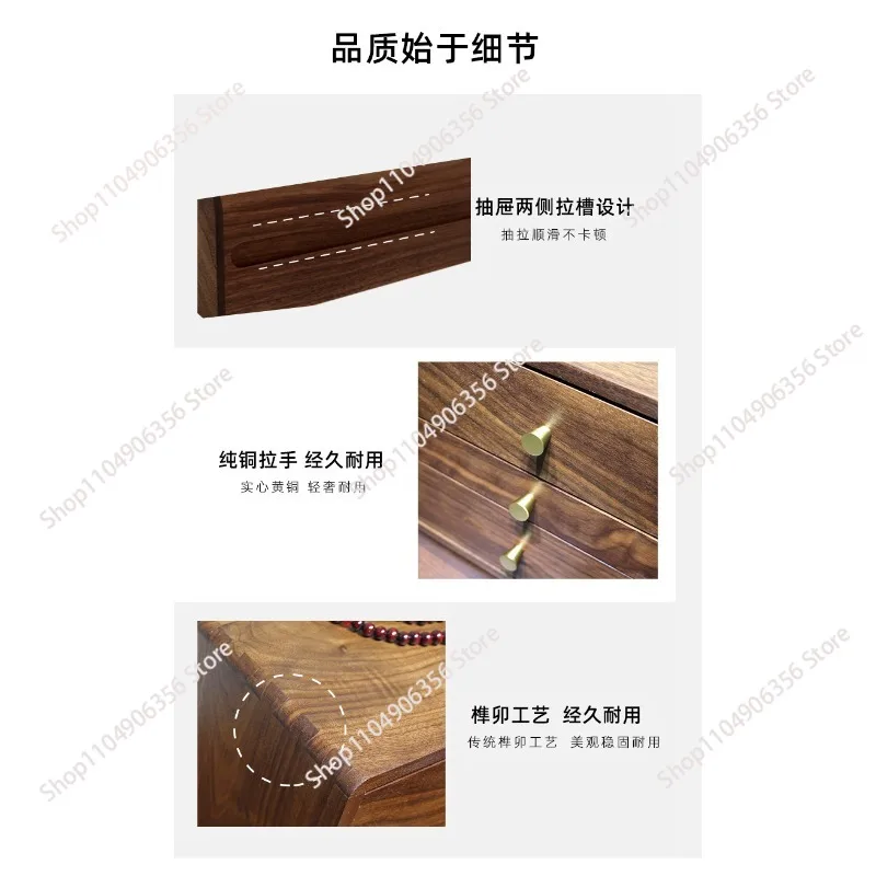 

Black walnut jewelry box, solid wood storage box, storage box, home soft furnishing small cabinet, desktop multi-layer drawer