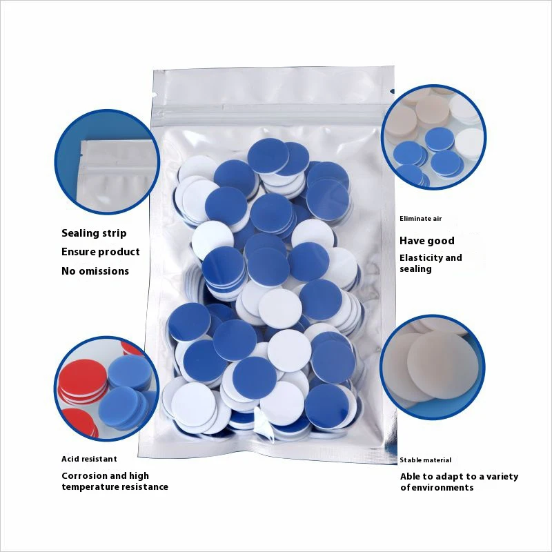 PTFE Silicone Composite Gasket Glass Sample Bottle Chromatography Sample Bottle PTFE Septa Injection Bottle Teflon Gasket 100pcs