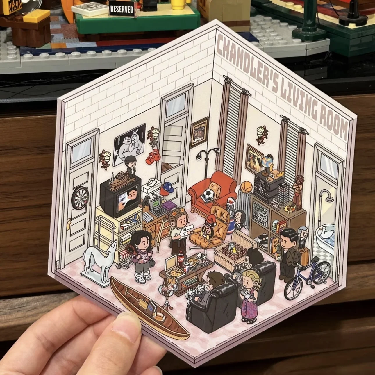 

Friends Peripheral Series Landscape Stickers Cute Healing Creative Stickers3D Miniature Scene DIY Sticker Account Fun Sticker