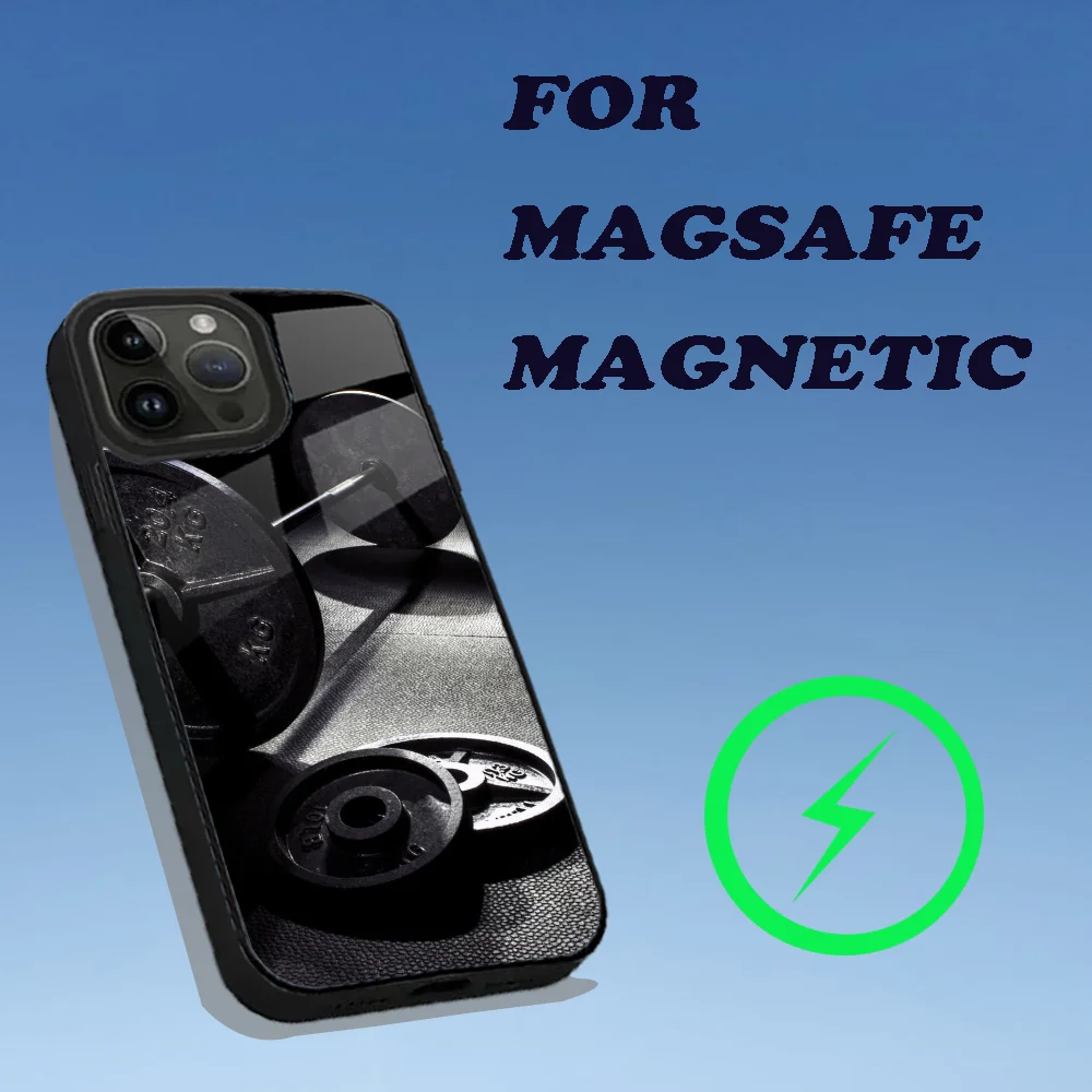 Gym Fitness Bodybuilding Phone Case For iPhone 16,15,14,13,12,11,Plus,Pro,Max Mini Magsafe Magnetic Wireless Charging