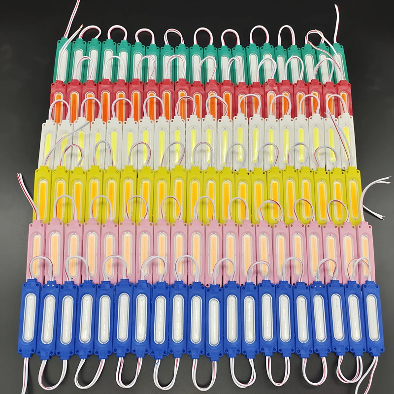 20 unids/lote 12V COB módulo LED impermeable 2W 6leds impermeable Ip65 retroiluminación LED tienda para letrero canal letra