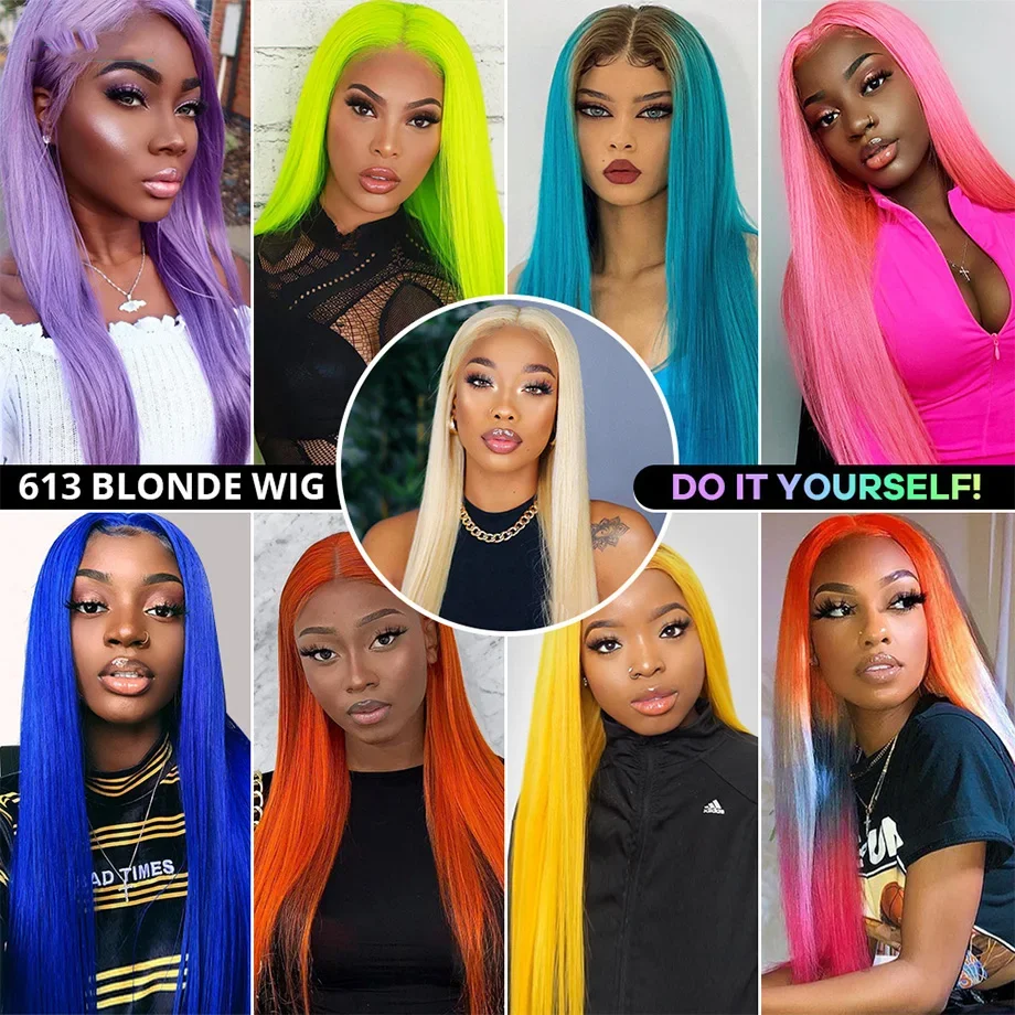 613 Hd Lace Frontal Wig 13x6 Straight Lace Front Wigs Human Hair Brazilian 13x4 Blonde 100% Human Hair 30 Inch Wigs For Women