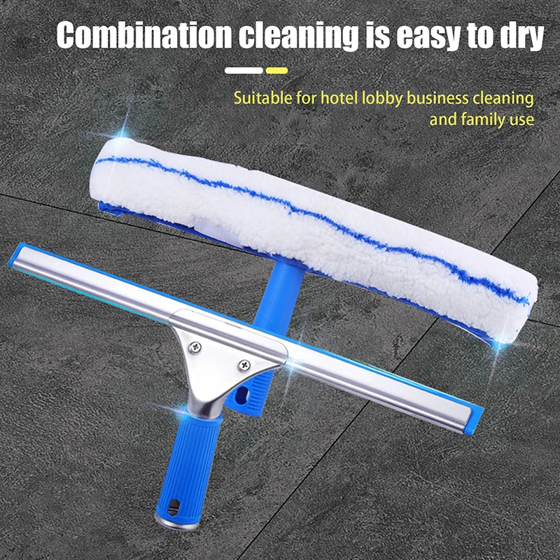 1Set 35CM Fenster Reinigung Combo Rakel Mikrofaser Waschmaschine Dusche Glas Wischer Haushalts Reinigung Werkzeug