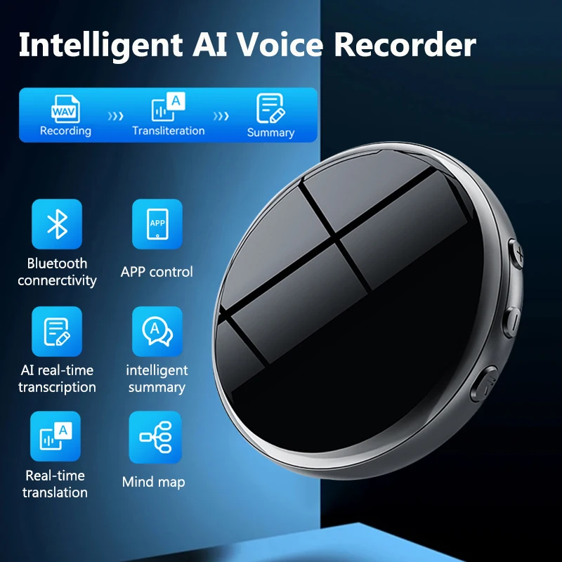 

8-128GB Digital Voice Recorder Activated Dictaphone with Real-Time Transcription & Translation Noise Reduce Sound Audio Record