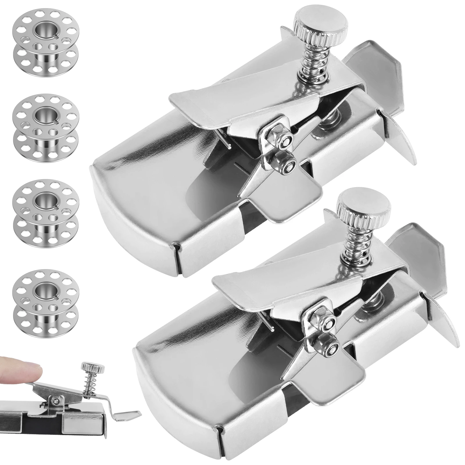 

2Pcs Universal Magnetic Seam Guide with Hemmer Function Multifun Ruler Attachment Presser Foot for Sewing Machine Accessory