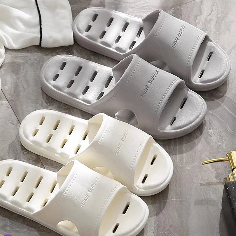 

Unisex EVA Non Slip Soft Bottom Leaking Shower Man Woman Home Slippers Punching Bathroom Quick Drying Women Slipper