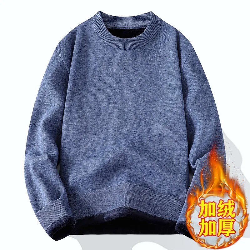 

Мужской теплый зимний свитер из трикотажа, повседневный, больших размеров, для ношения под одеждой, комфортный, мягкий, длинный...