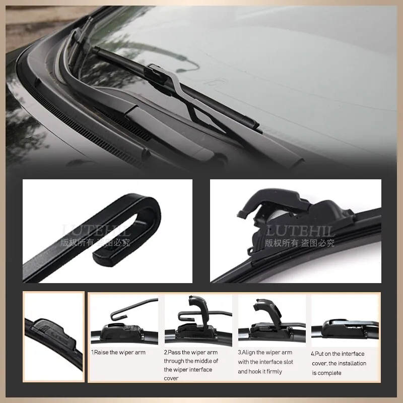 Universal U-type Car Wiper Blades Soft Rubber Windscreen Wipers Auto Windshield 14