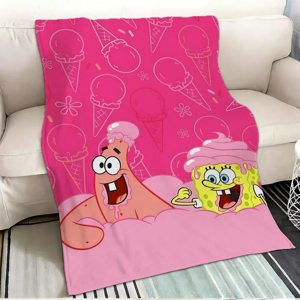 Überwurfdecken für Betten Kawaii S-Spongebob Ganzjahresdecke Tagesdecke auf dem Bett Tagesdecken und Bettdecken Camping Anime Sofa Nickerchen