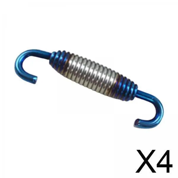 

4 Motorcycle Exhaust Pipe Spring Heavy Duty 58mm Blue Argent