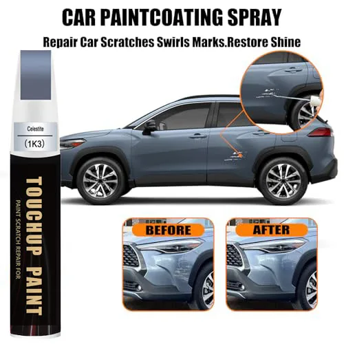 1K3 Celestite Car Touch Up Paint for Toyota OEM Color Match Car Scratch Remover Pen 2-in-1, Automotive Scratch Repair Kit