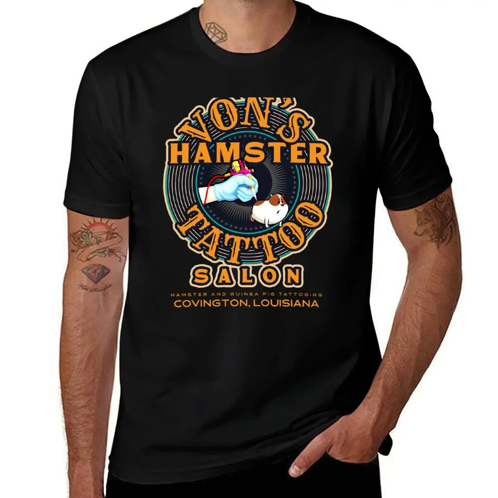 Von's Hamster Tattoo Salon T-Shirt Aesthetic clothing cheap stuff graphics mens fashion