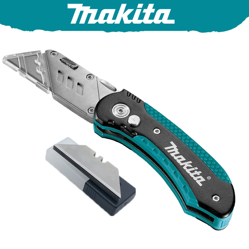 

Makita E-10908 Retractable Quick Change Folding Utility Knife Compact Multi functional High-performance Easy Cutting Hand Tool