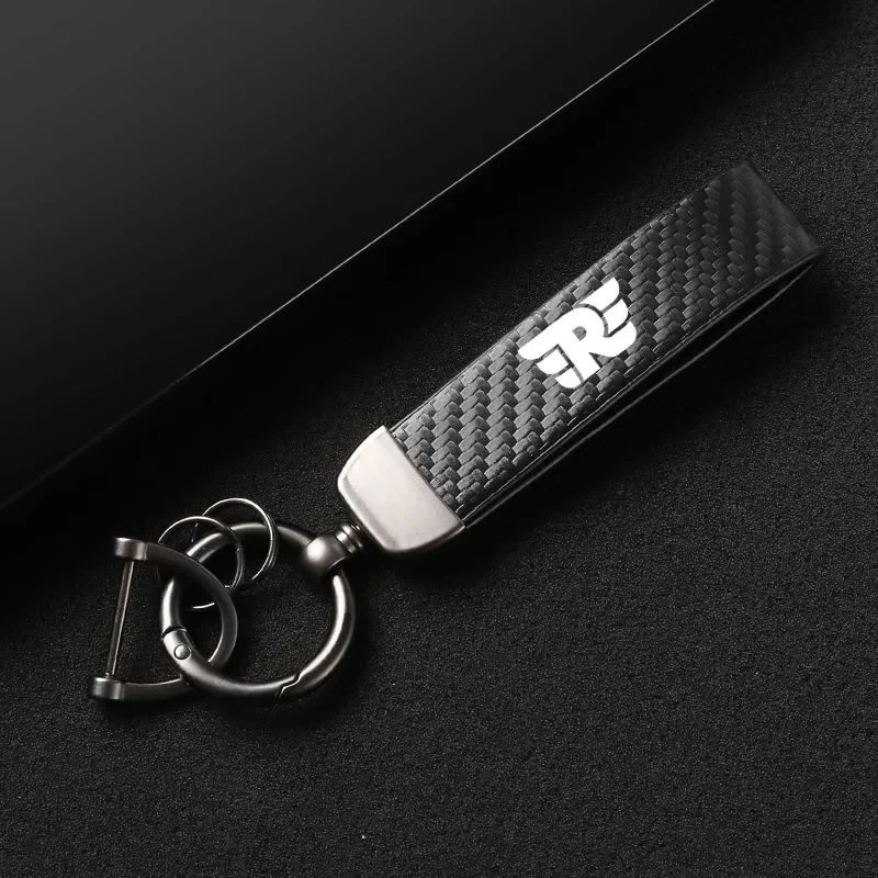 Motorcycle Key Chains KeyChain Leather Carbon Fiber for Royal Enfield Bullet/Meteor/Classic 350 500 Interceptor 650 Accessories