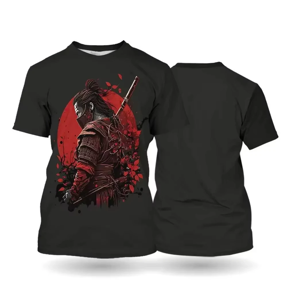 

Japanese Bushido Samurai 3D Print Men's T Shirt Oversized Vintage Harajuku Tops Tees Unisex Crew Neck Short Sleeve Men Clothing