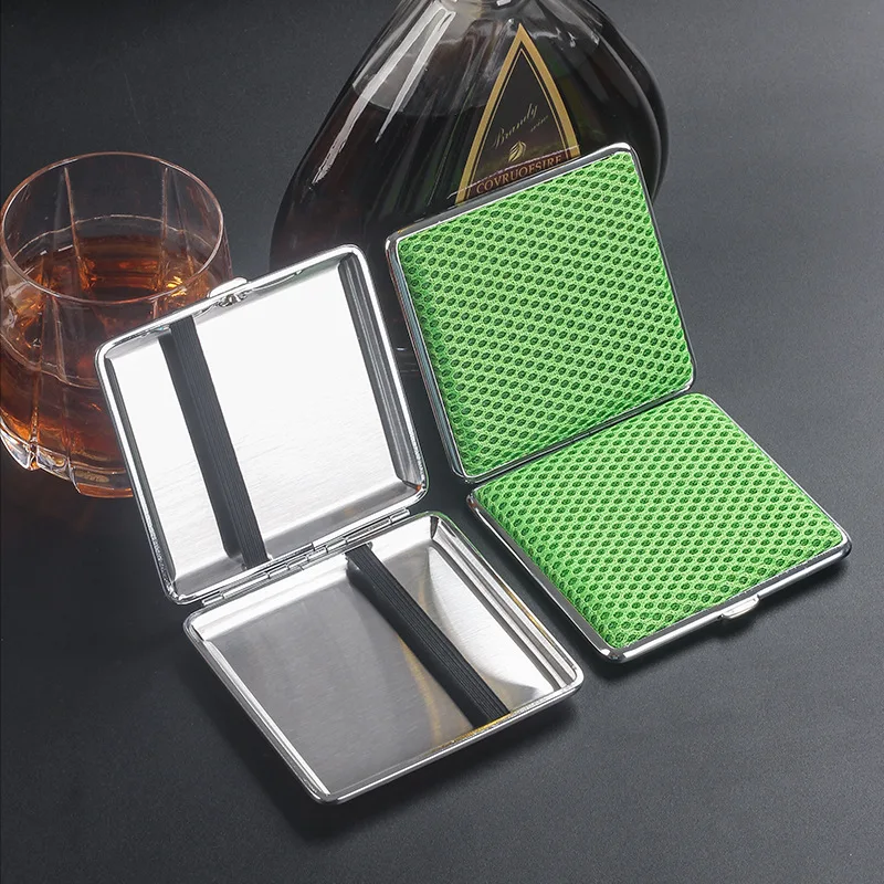 20 палочек, кожаная коробка для курения табака, портсигар, металлический мундштук, подарки, аксессуары для курения для мужчин