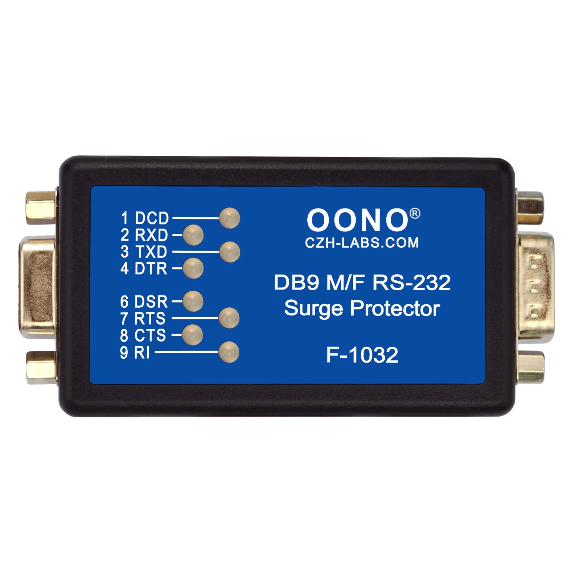 RS232 DB9M/F Surge Protector with Signal LED Monitor.