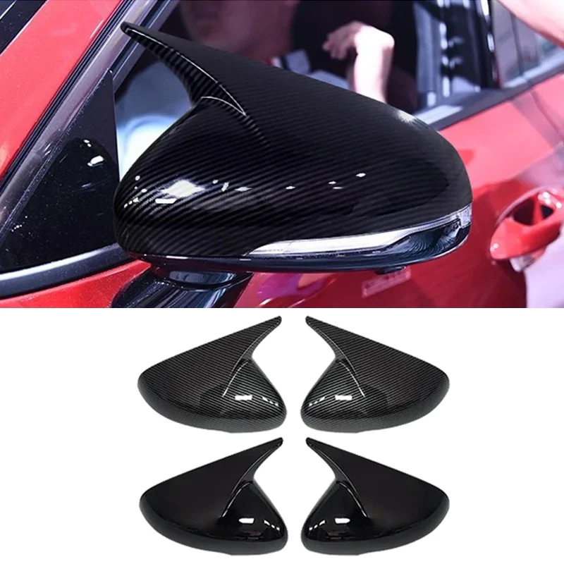 

For KIA Stinger 2018-2023 Carbon Fiber Side Mirror Cover Caps ABS Plastic Car Exterior Accessories Left Right