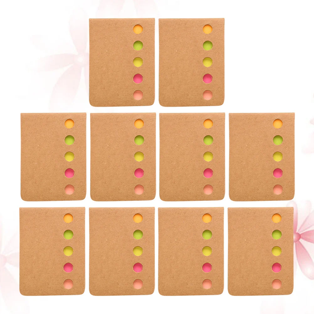 10pcs Kraft Self-Stick Notepads Memo Pads For Office School Home Desk Wall Fridge Blackboard Paper Notes Stickers