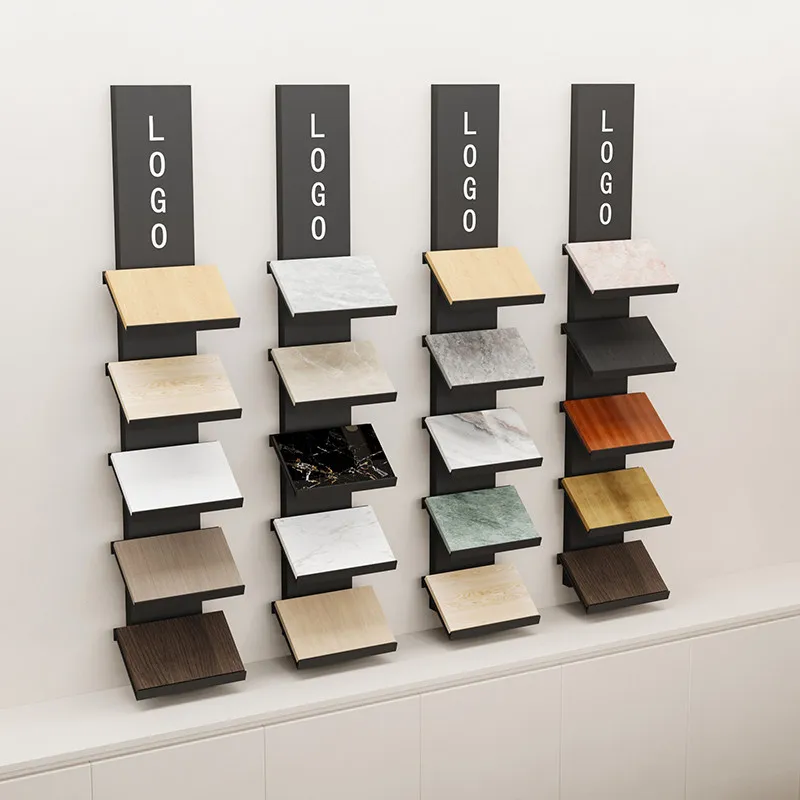 house custom color card rack aluminum gusset sample wrought iron tile rack on wall stone clothing cabinet door display shelf