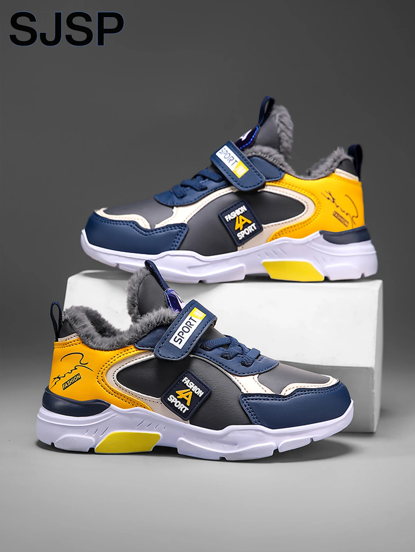 أحذية أطفال للخريف والشتاء، أحذية رياضية للأولاد، مغطاة بالجلد، مبطنة بالمخمل، قابلة للتنفس، غير قابلة للانزلاق، أحذية رياضية متعددة الاستخدامات للأطفال في منتصف العمر وكبار السن وطلاب المدارس الابتدائية