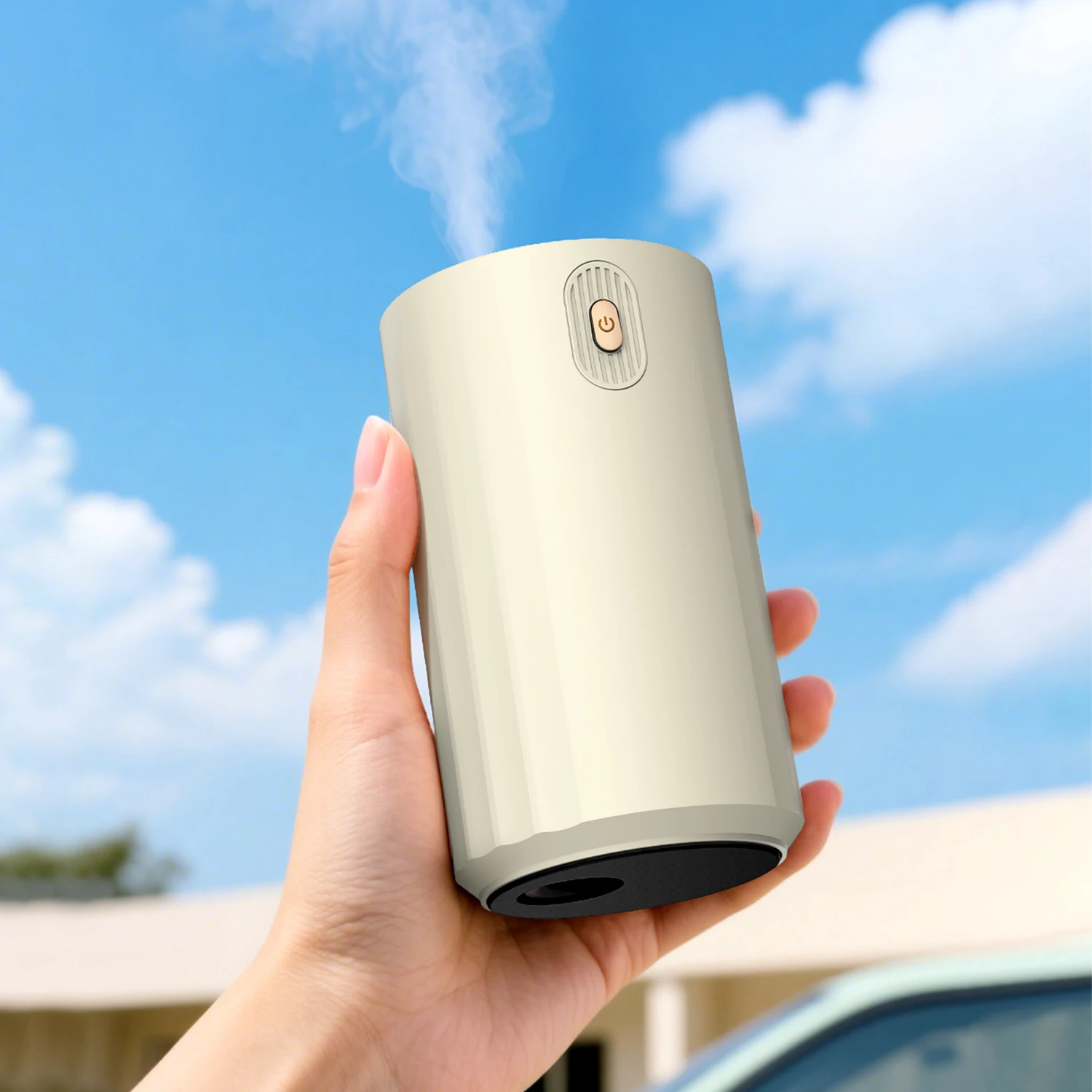 Purple Waterless Scent Diffuser Machine PR-66E Portable Car Freshener Mini Battery Power Essential Oil Nebulizer Household