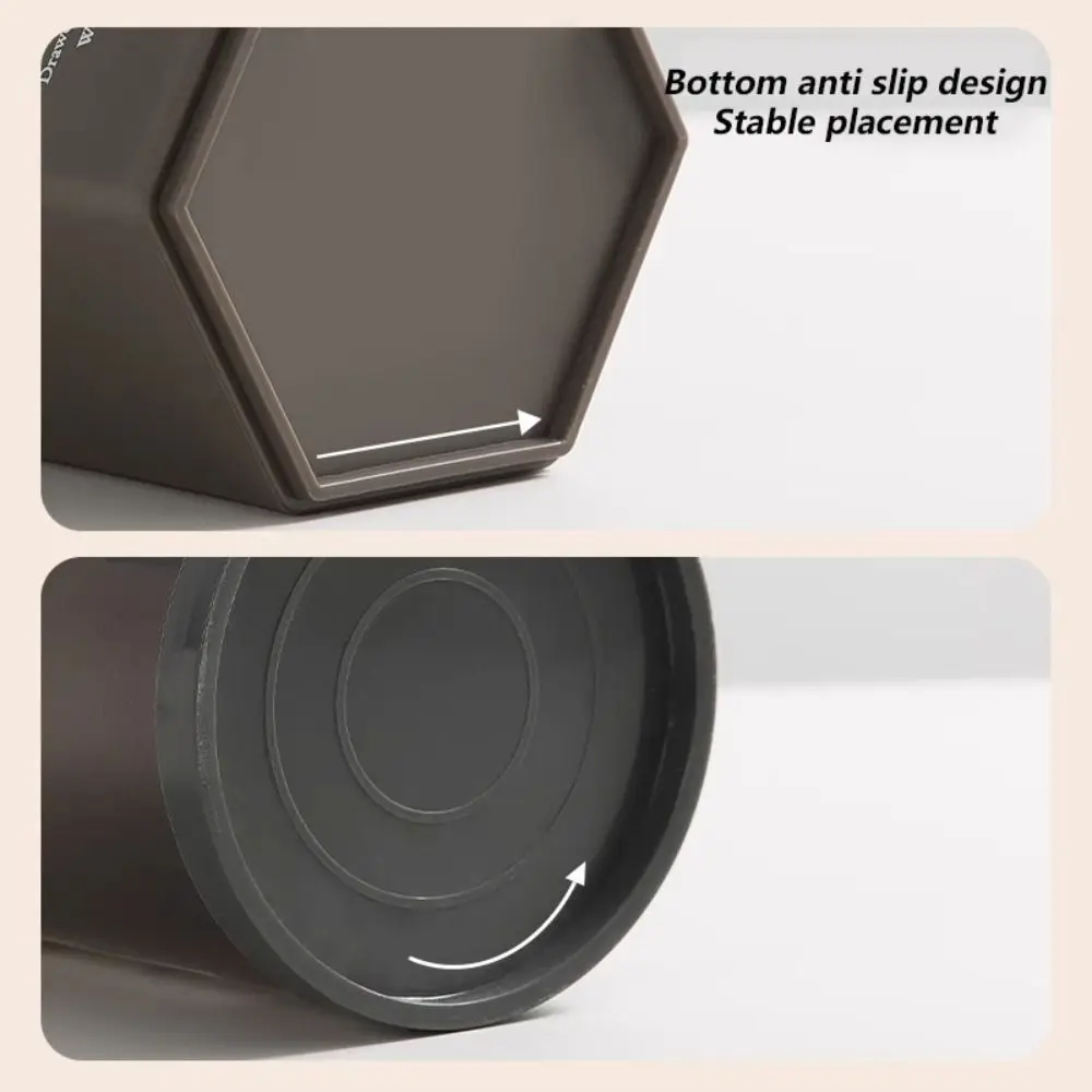 Dirt-resistant Hexagonal Design Pen Holder Large Capacity Plastic Stationery Pen Barrel Pencil Storage Box School Office