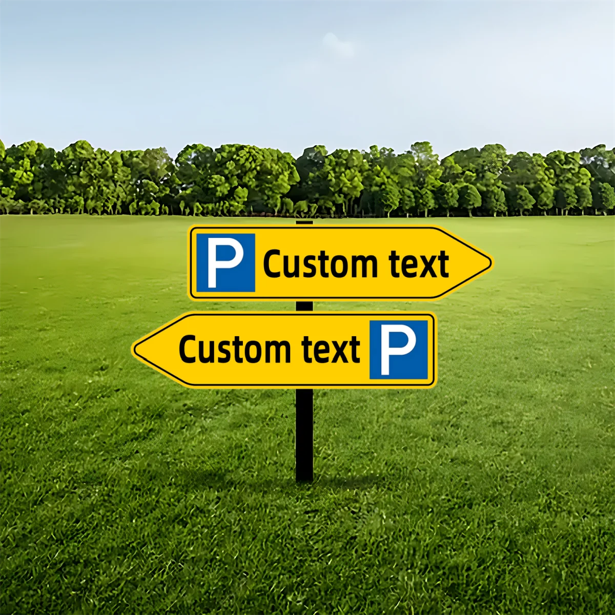 Customized Text Aluminum Parking Arrow Direction Sign, Outdoor Parking Guidance Aluminum Board Warning Sign, in Various Colors