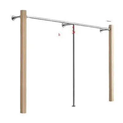 

Clothing store wall display rack, floor-to-ceiling women's clothing store shelf, hanger, stainless steel, solid wood
