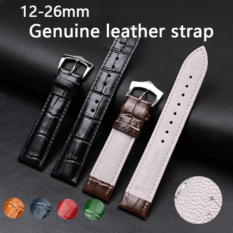 Echtes Leder Uhrenarmband 12/13/14/15/16/17/18/19/20/21/22/23/24/26mm Männer Frauen Weiches Rindsleder Ersetzen Band Uhr Zubehör