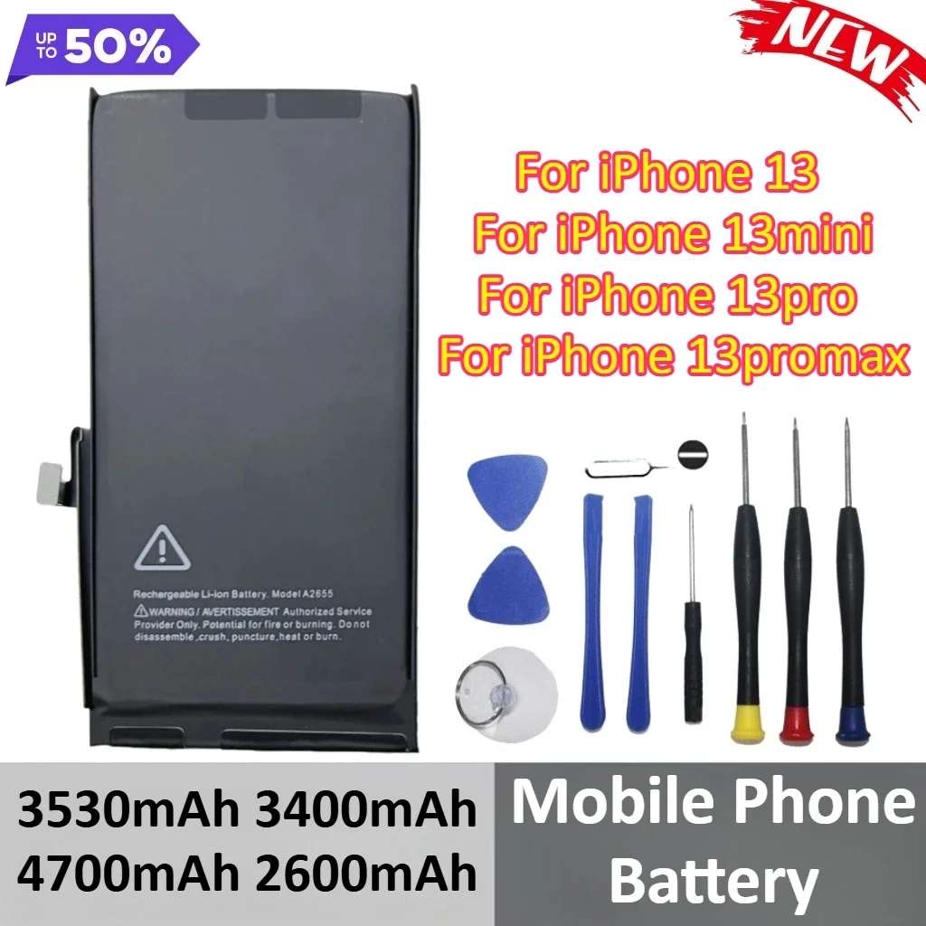 for IPhone 13 13mini 13pro 13promax Mobile Phone Battery 3530mAh 2600mAh 3400mAh 4700mAh +Tools