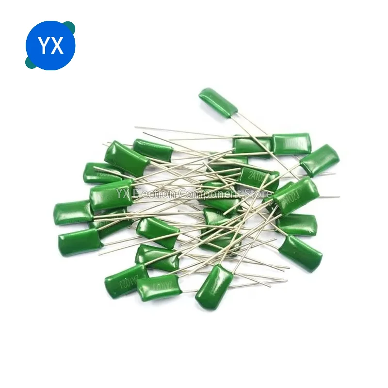 1000PCS 100V Polyester Film Capacitor 1nF 2.2nF 100nF 47NF 220nF 2A102J 2A152J 2A222J 2A392J 2A102J 2A103J 2A473J 2A104J 2A474J