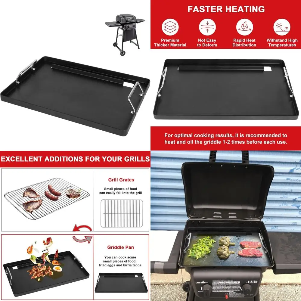 

Charbroil Classic 280 2-Burner Gas Grill Flat Top Griddle Insert - Compatible with Models 463672817, 463672817-P2, 463613717, 46