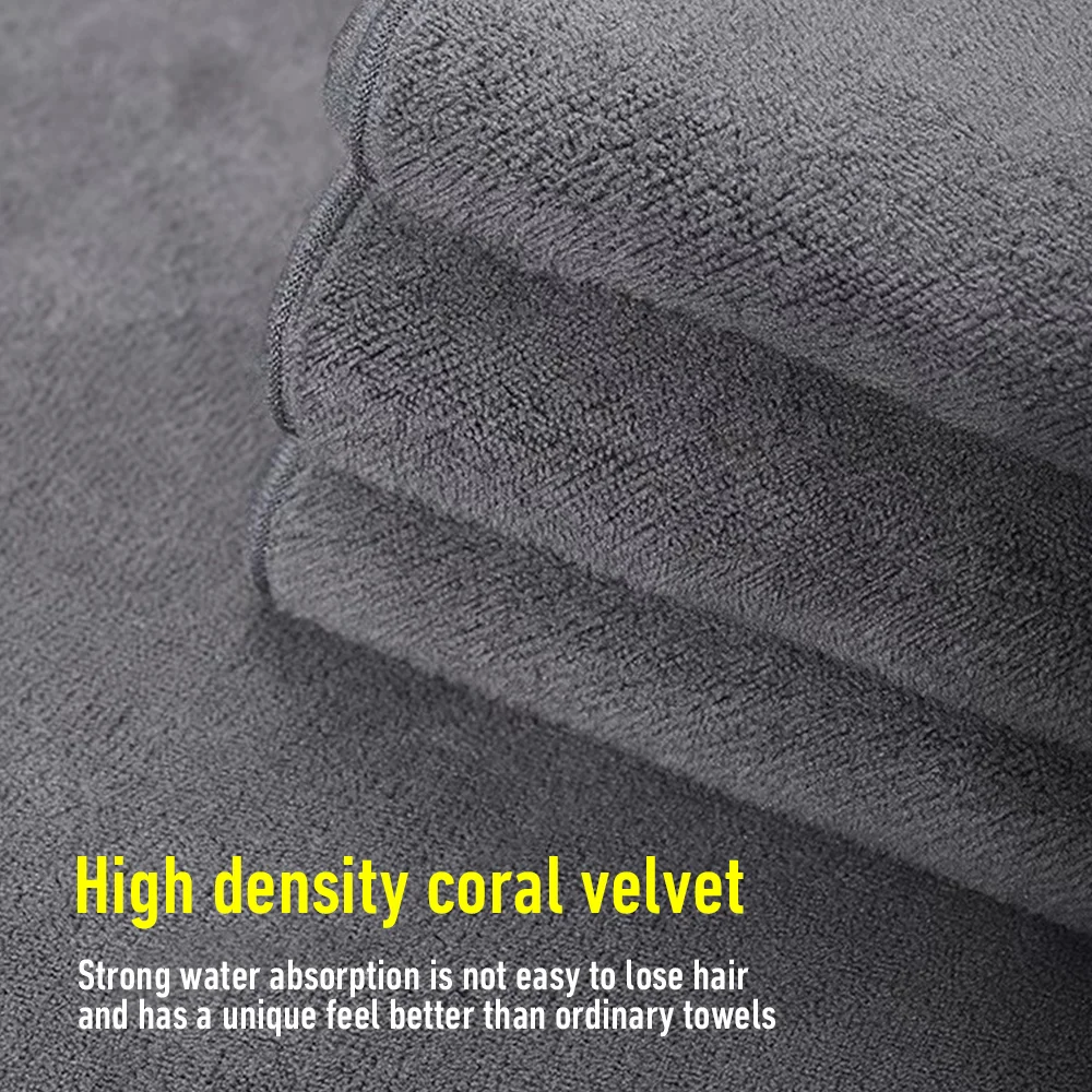 For BAIC MOTOR Microfiber Car Cleaning Towel Double-sided Suede Coral Fleece Super Absorbent Drying Cloth Auto Detailing Rag
