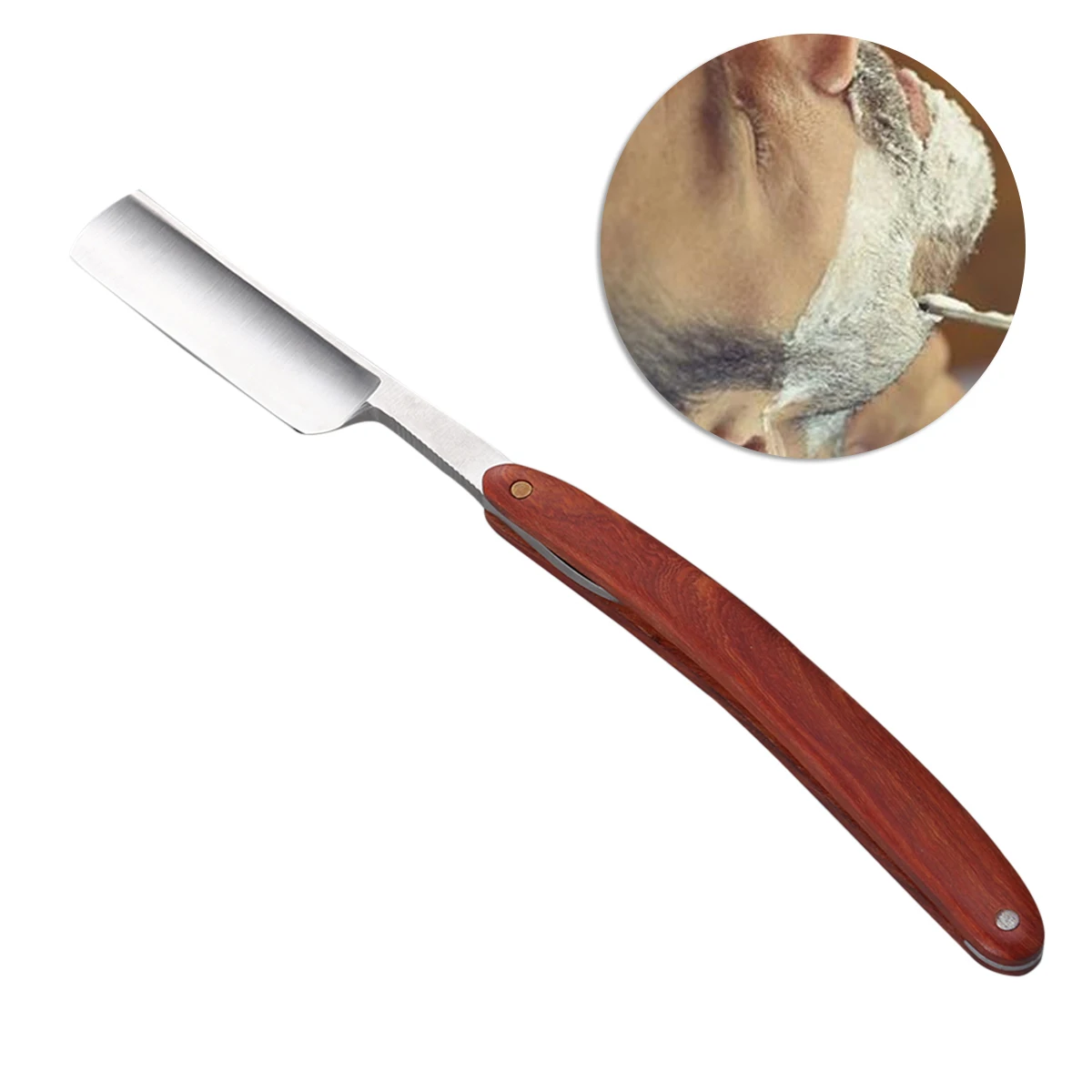 

Straight Steel Stainless Steel Shaving Razor For Men Shaving Men Razor Beard Hair Barber Salon Travel Safe Grooming Tool