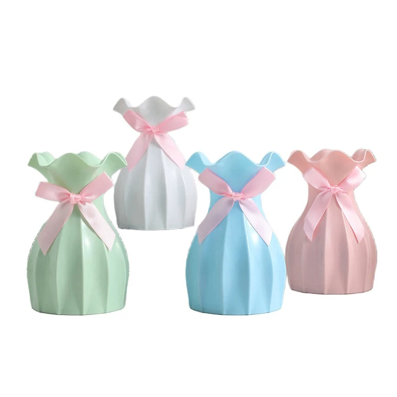 1PC Water Ripple Plastic Vase Wave Flower Pot Arrangement Modern Nordic Style Home Living Room Desktop Decoration Ornament