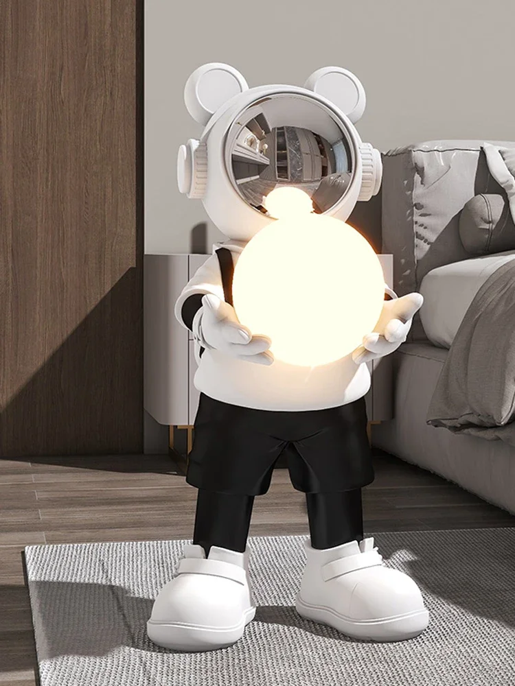 

Nordic Home Decor Astronaut Statue Room Decor Resin Sculpture Floor Lamp With Bluetooth Speaker Home Decoration Figure Figurine