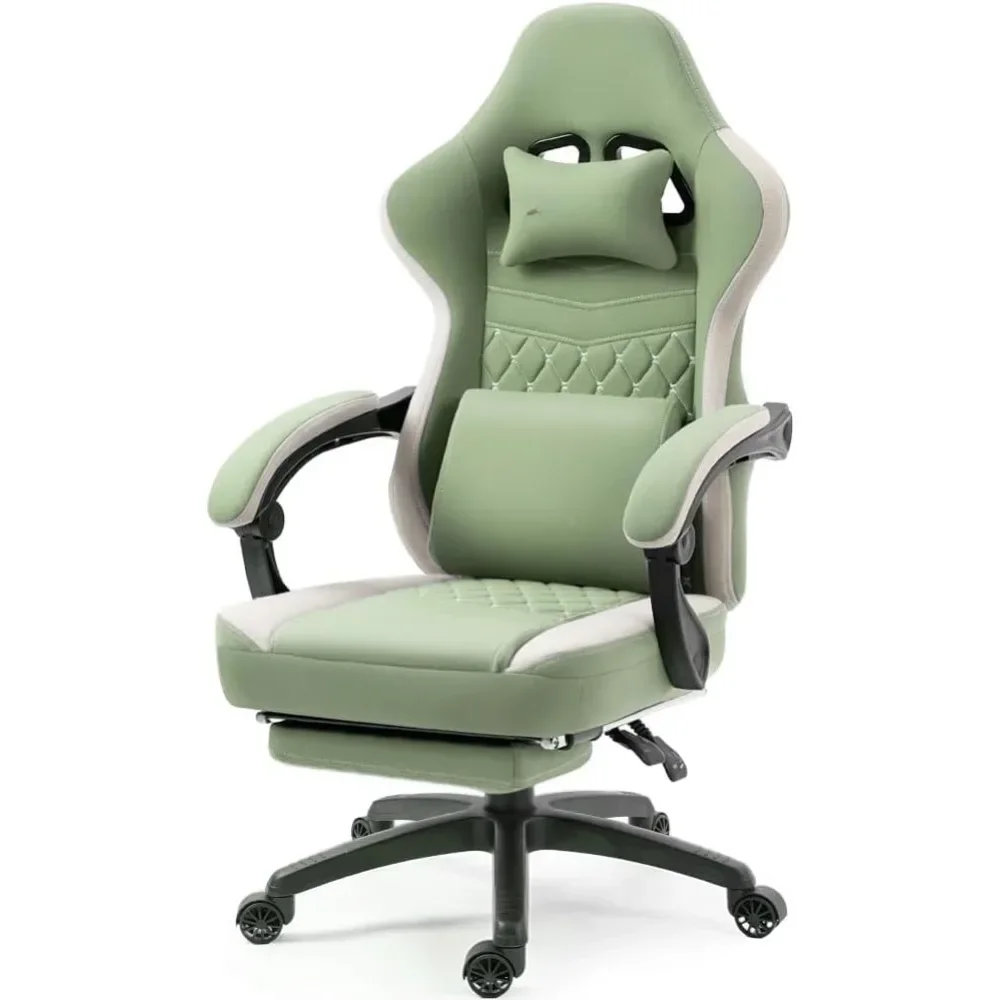 Gaming Chair | Breathable Fabric | Pocket Spring Cushion | Comfortable, Gel Pad, Storage Bag, Massage, Footrest