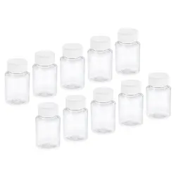 30Pcs 30ml 1 Oz Wide Mouth Reagent Bottle PET Plastic Storage Bottles Laboratory Chemical Reagent Bottle Sample Liquid Container