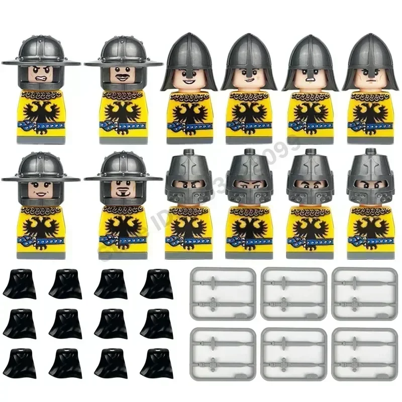 Crusader Knights Roman Warriors Middle Ages Medieval Europe Military Building Blocks Figures Castle Kingdom King Legion Set