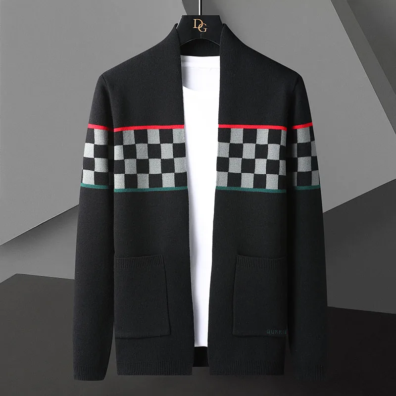 

Fall Winter Fashion Men Knitted Cardigan Korean Slim Fit Wool Men's Cardigans High Quality Handsome Soft Warm Mens Sweater Coats