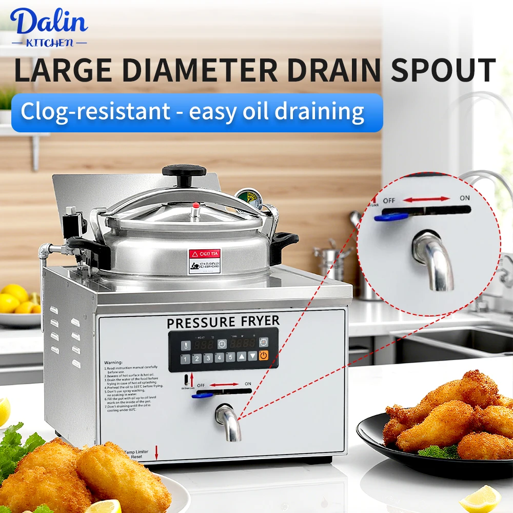 Commercial Food Truck 16L  Pressure Fryer with Automatic Timer Henny Penny Fast Food Stainless Steel Fryer Machine view 2