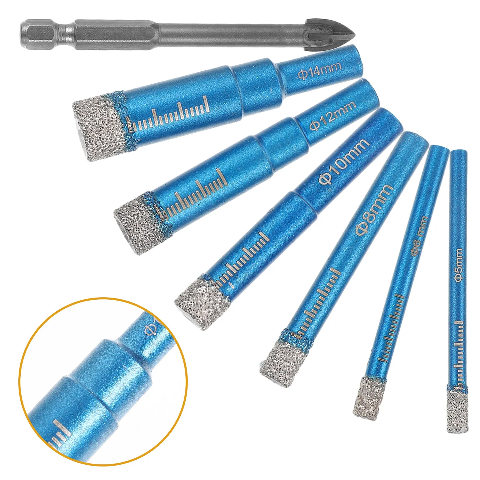 1 Set Multi-Size Hex Shank Tile Drill Bits For Precision Drilling In Glass Marble Ceramic Stone Wall Floor Tiles Hole Punch