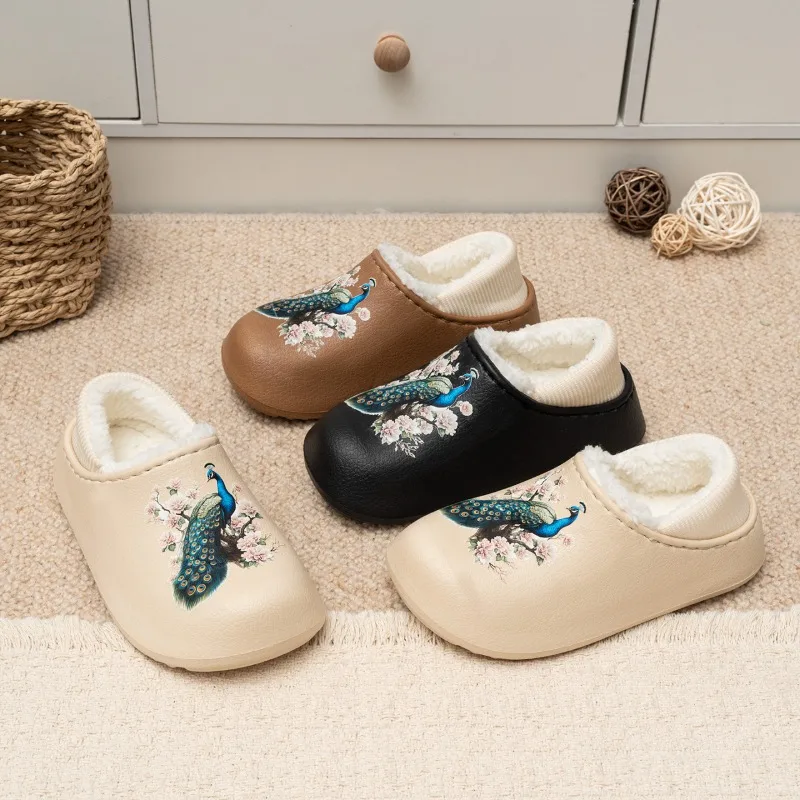 Kids Slippers Outdoors Soft Bottom Girls Casual Shoes Slip-on Suede Warm 2026 Winter New Children Flat Shoes Comfortable