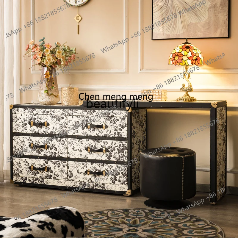 French Dresser Locker Premium Hard Box Storage Cabinet Six Bucket Side Cabinet